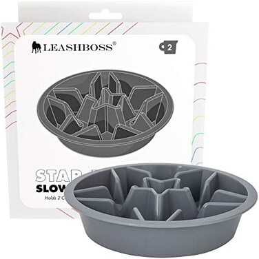 Leash Boss Slow Feeder Dog Bowl Inserts - Maze Puzzle Food Bowl with Feeder Holes, Fits into Elevated Pet Feeders - Slow Eating for Large, MediumSmall Sized Breeds