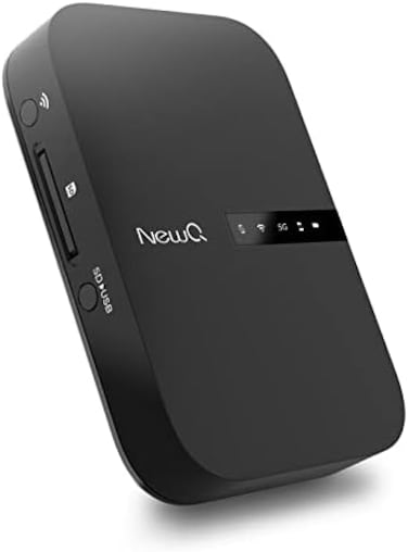 NewQ Filehub AC750 Travel Router: Portable Hard Drive SD Card ReaderMini WiFi Range Extender for TravelWireless Access External HarddriveUSB Storage Device to Backup PhotoFiles from iPhone