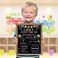 Aigybobo FirstLast Day of School Chalk Board,10 x 12&lsquo;&rsquo; Double Sided Back to School Sign, Reusable Wooden 1st Day School Chalkboard of Preschool/Kindergarten/First Grade Photo Props for Kids (Bunting S