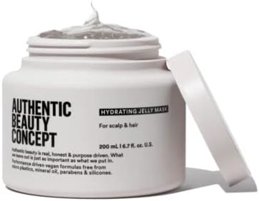 قناع جل مرطب من Authentic Beauty Concept لفروة الرأس والشعر، يرطب ويحمي الشعر، نباتي، لم يتم اختباره على الحيوانات، خالٍ من السيليكون، 6.7 أونصة سائلة.