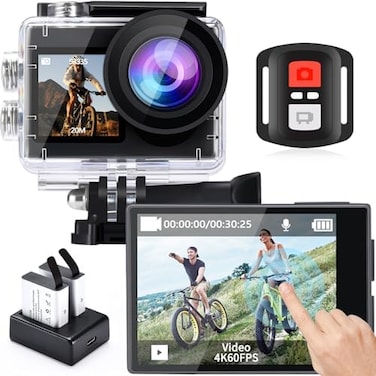 icefox Action Camera 4K Underwater Camera External Microphone Waterproof 40M Ultra HD 20MP Camera 170&deg; Ultra Wide Angle WiFi Camcorder Stabilisation with Dual 1350 mAh Battery