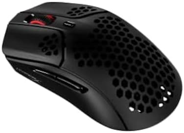 ماوس الألعاب اللاسلكي HyperX Pulsefire Haste فائق الخفة، 61 غرام، عمر بطارية يصل إلى 100 ساعة، لاسلكي بتردد 2.4 جيجاهرتز، هيكل بتصميم خلية النحل، تصميم سداسي، دقة تصل إلى 16000 نقطة في البوصة، 6 أزرار