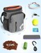 Gobeigo Dog Training Pouch, Pet Treat Bag with Top Zipper, Built-in Dog Poop Bag Dispenser, Fanny Pack for Training, Grey and Orange, 6.5 x 4.7 x 8 inches, Modern