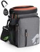 Gobeigo Dog Training Pouch, Pet Treat Bag with Top Zipper, Built-in Dog Poop Bag Dispenser, Fanny Pack for Training, Grey and Orange, 6.5 x 4.7 x 8 inches, Modern