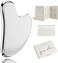 Rena Chris Gua Sha Facial Tools, Stainless Steel Guasha Tool for Acupuncture, Manual Massage Sticks for Jawline Sculpting and Puffiness Reducing, Gua Sha Scraping Massage Tool, Skin-Care Gift(Silver
