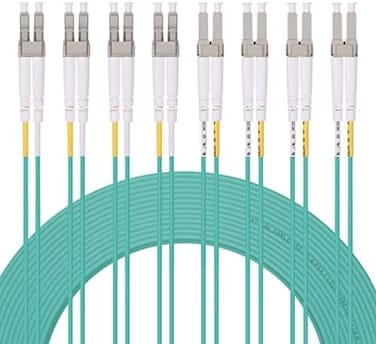 H!Fiber OM3 LC to LC Fiber Patch Cable, 10GB Multimode SFP Fiber Jumper, Duplex LC-LC 50/125um, MMF, LSZH, 2Meter(6.6ft,4 Pack, Cable for SFP Transceiver, Router, Fiber Networks and More