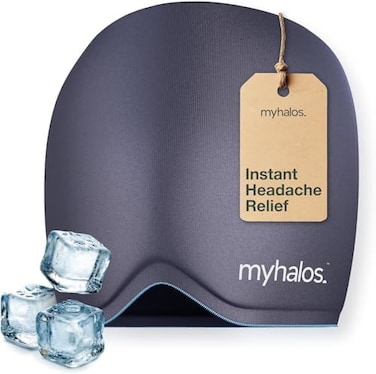myhalos Halos Migraine Relief Cap - Long Lasting Headache Relief Hat, Stays Colder for Longer, Form Fitting Headache Ice PackMigraine Hat, Migraine Ice Hat Relief, Cooling MigraineTension Headache Cap