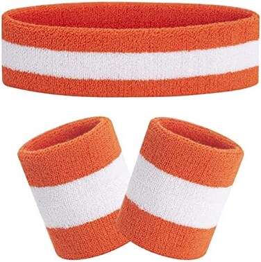 FACATH Sweatbands Set, Headband and Wrist Sweatbands, Cotton Sweat Band for Athletic Men and Women, Sweatbands Sports Headbands for Working Out, Running, Basketball, Tennis, Yoga