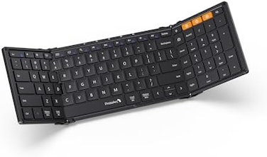ProtoArc Foldable Bluetooth Keyboard, XK01 Folding Wireless Portable Keyboard with Numeric Keypad, Full-Size Travel Keyboard for Windows iOS Android Tablet Smartphone Laptop PC, Black