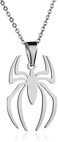 GulCean Spider Necklace for Men Women Titanium Stainless Steel Gold Silver Lightweight Fashion Anime Goth Cool Hippie Spider Man Pendant Necklace