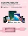 LIQUIPEL Powertek Retractable MFi Certified Charger Compatible for Apple iPhone, iPad, 3ft Cable, Lightning to USB Cable Cord, Fast Charging Lightning Cable (Pink