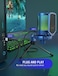 FIFINE Gaming Streaming USB PC Microphone for Mac OS/Windows, AmpliGame Condenser Cardioid Mic with RGB for Video Vocal Recording Twitch Discord, Gamer Computer Mic-Blue