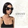 نظارات شمسية فيرساتشي VE2231 بايلوت للنساء، مع طقم نظارات مجاني من iWear، ذهبي/رمادي داكن، 60