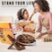 PUERSI Recipe Book Stand for Kitchen, Wooden Cookbook Holder for Display Stand, Farmhouse Cook Book Stand for Reading Hands Free, Rustic Recipe Holder for Cooking and Cookery Book Stand for Counter