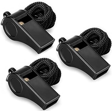 Hipat Whistle, 3 Packs Plastic Sports Whistles with Lanyard, Loud Crisp Sound Whistle Ideal for Coaches, Referees, and Officials