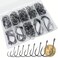 DAMIDEL 300Pcs/Box （22...1510Fishing Hook, Forged Steel/Barded Design, 8 Sizes Universal Octopus Fishing Hooks Set， Sharp/High Carbon/Hook Eye, Suitable Sizes in Freshwater Saltwater