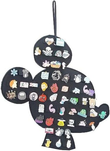 JOYMOMO Hanging Brooch Pin Organizer Enamel Pin Display Cute Cartoon Shape Brooch Pin Display Storage Holder for Brooch Pin(Without Accessories(black-mouse