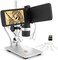 مجهر أندونستار AD203 الرقمي لفحص العملات المعدنية المعيبة، مزود بحامل معدني وإضاءة LED، طقم مجهر محمول باليد يعمل بمنفذ USB، مناسب للأطفال والكبار، شاشة LCD مقاس 4 بوصات، إمكانية التقاط الصور والفيديو