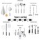 AceMining 5 Racks and 4 Hooks Mop and Broom Holder Wall Mount, Broom Organizer Storage Tool Racks Stainless Steel Heavy Duty Hooks Self Adhesive Solid Non-slip for Home Kitchen Garden Laundry Garage