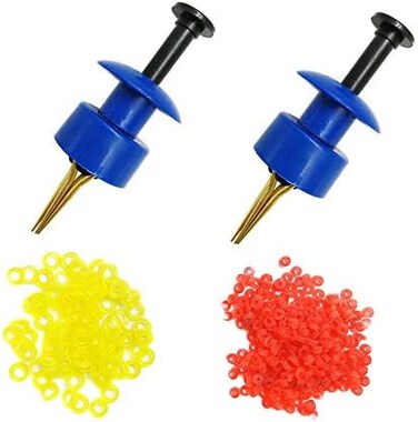 Drchoer 2X Pellet Bander Tool Micro Bait Bands Banding Match Coarse Fishing Terminal Tackle Set w/ 600 Bands