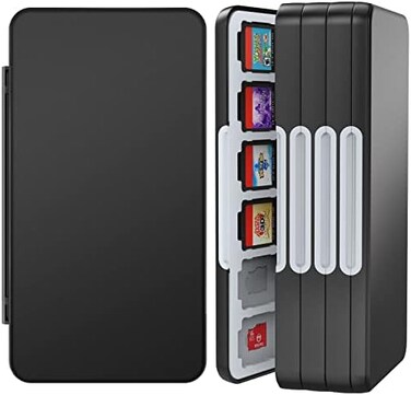 HEIYING Game Card Case Holder Compatible with Nintendo SwitchSwitch OLED,Portable Switch Lite Game Memory Card Storage with 96 Game Card Slots and 24 Micro SD Card Slots (Black