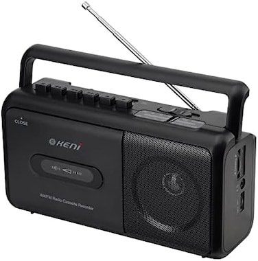 G Keni Portable Cassette Player Boombox Am/FM Stereo Radio, Tape Player Recorder with Headphone Connector, Battery Operated or AC Operated