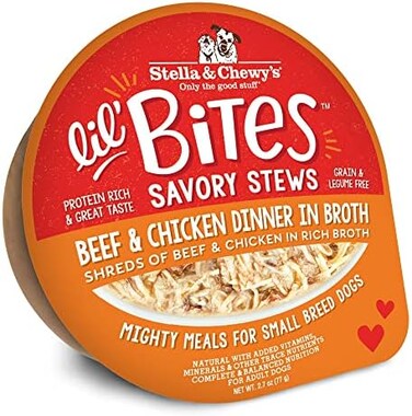 Stella &amp; Chewy's StellaChewy's Lil Bites Savory Stews for Small Breeds BeefChicken Dinner in Broth, 2.7 oz. Cups