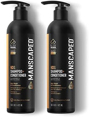 Manscaped Refining The Gentleman 2 In 1 ShampooConditioner, UltraPremium Formula Infused with Sea Kelp, Coconut Water, Aloe for Nourishing and Hydrating Hair (16 oz, 2 Pack