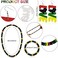 Hoteam 5 Pieces Rasta Women's Jewelry Set Rasta Accessories for Women Include Rasta Headband, Rasta Sunglasses, Wood Dangle Earrings, Jamaica Necklace, Jamaica Bracelet for Women