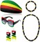 Hoteam 5 Pieces Rasta Women's Jewelry Set Rasta Accessories for Women Include Rasta Headband, Rasta Sunglasses, Wood Dangle Earrings, Jamaica Necklace, Jamaica Bracelet for Women