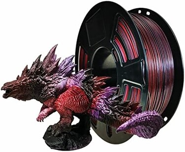 خيوط طابعة ثلاثية الأبعاد Stronghero3D PLA، قطر 1.75 مم، ألوان: أحمر مجرة، أسود، بنفسجي حريري، الوزن الصافي 1 كجم، دقة الطباعة: 0.05 مم