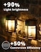 DOESLAG Solar Fence Lights Outdoor 8 Pack Deck Lights Solar Powered with Edison LED Bulbs, Waterproof ,Outdoor for Garden Post Patio Backyard Decor