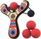 Mighty Fun! Mischief Maker Wooden Toy Slingshot Real Wood and Soft Foam Balls (Red Classic