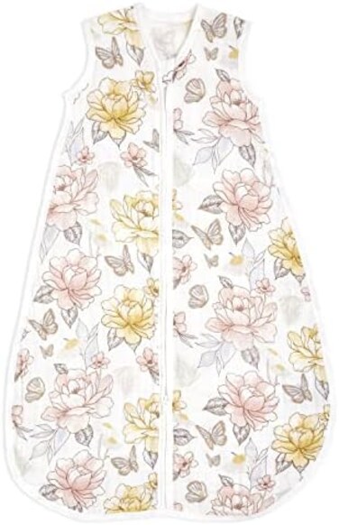 aden + anais adenanais Soft Sleeping Bag- Pack of 1GOTS CertifiedWearable Lightweight Muslin Sleep Sack BlanketPretty Sleeping Bag for Baby0-6 Months, 1 TOGNewbornInfant EssentialsEarthly