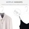 BESSER HAUS 15 Pack Acrylic Hangers Gold Acrylic Hangers with Clips Premium Quality Crystal Clear Hangers Luxury Dress Suit Hangers(Silver Hook