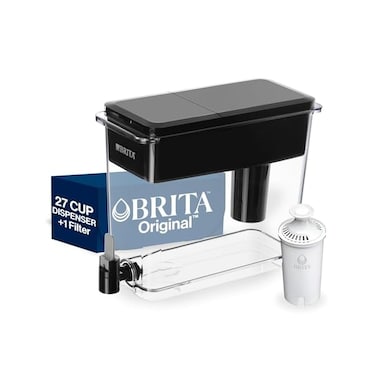 Brita XL 27 Cup Dispenser with 1 Standard Filter Made without BPA, UltraMax, Black (Package May Vary, Small