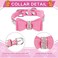 Saintrygo 6 Pcs Girl Puppy Collars Pink Dog Collar Rhinestones Dog Cat Collar Bling Diamond with Rhinestone Crown Flowers Bowtie Bone Decoration for Girl Dogs Cats Collar Accessories, Pink(X-Small
