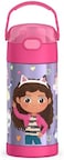 THERMOS FUNTAINER 12 Ounce Stainless Steel Vacuum Insulated Kids Straw Bottle, Gabby's Dollhouse, F4102GB6, FUNTAINER 12 Ounce Bottle