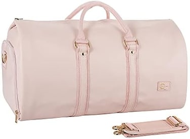 seyfocnia Convertible Carry on Garment Bag for Women,Leather Garment Bags for Travel with Shoe Pouch 2 in 1 Hanging Suitcase Suit Bag for Women Travel Bags for Women Duffle Bag Garment Bag Gifts for W