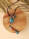 MINACHI Bohemian Flower Colorful Ceramic Beads Necklace, Tricolor Beaded Jewelry, Gifts for Women