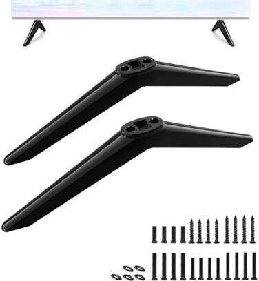 Dinghosen TV Stand for Westinghouse Roku TV Legs, TV Stand Legs for Compatible with Holes Center Distance 1.3cm/0.51inch - 2.4cm/ 0.94inch, Please Measure Distance Between TV Bottom Two Holes, Black