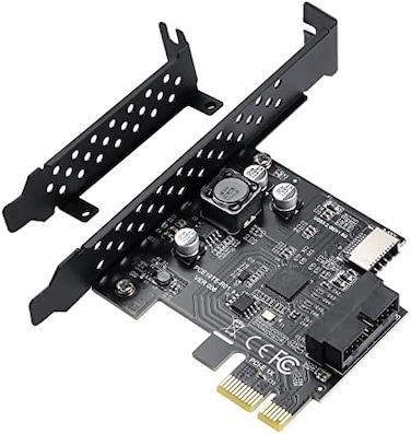 BEYIMEI PCIE USB3.2 GEN1 Type-E Expansion Card, PCI Express 1X to 20Pin Front Panel Type C Connector (A key19Pin Socket, 5Gbps PCIE USB Adapter with D720201 Chip for Windows XP/11/10/8/7 LINUX