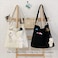 Kehpish Economical Cotton Tote Bag,Reusable Womens Canvas Tote Bag with 3 External Pocket,Top Zipper Closure