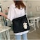 Kehpish Economical Cotton Tote Bag,Reusable Womens Canvas Tote Bag with 3 External Pocket,Top Zipper Closure