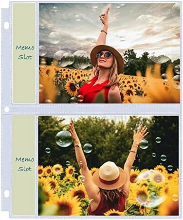 Zofly 30 Pack 5x7" Photo Album Refill Pages, Ultra-Clear Polypropylene Sleeves Holding 120 Pictures, Double-Sided 2 Pockets, Fits 3 Ring Binder