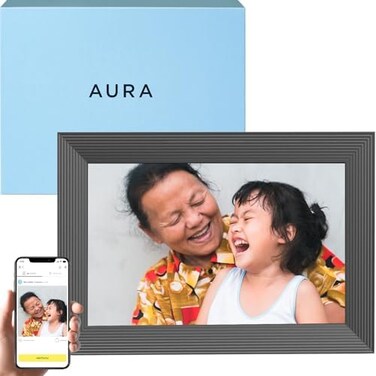 Aura Carver 10.1" WiFi Digital Picture FrameWirecutter's Best Digital Frame for GiftingSend Photos from Your PhoneQuick, Easy Setup in Aura AppFree Unlimited Storage(Gravel