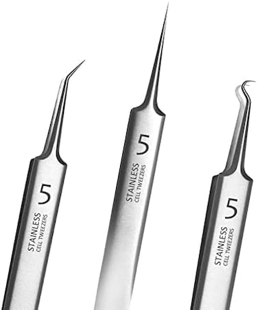 BLAAROOM Professional Blackhead Remover Pimple Popper Tool,Comedones Extractor Acne Removal Tweezers for Blemishs，Whitehead Popping,Zit Removing for Nose Face,Stainless Steel Makeup Tool