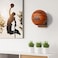 PUERSI Ball Holder Wall Mount Ball Storage Display WoodMetal for Basketball Football Soccer Volleyball, Rustic Brown
