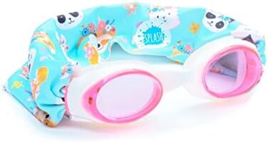 Splash Place SPLASH SWIM GOGGLES with Fabric Strap - PinkPurples Collection- Fun, Fashionable, Comfortable - AdultKids Swim Goggles - FOREST FRIENDS