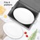 popoly Platter Storage Box, China Storage Case Containers with Lid and Handles, 17x13x6 in, 5 Felt Plate Dividers, Hard Shell and Stackable (Linen Grey